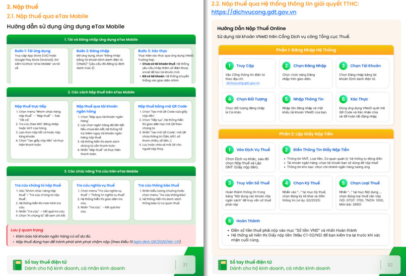 Hướng dẫn hộ kinh doanh nộp thuế điện tử.