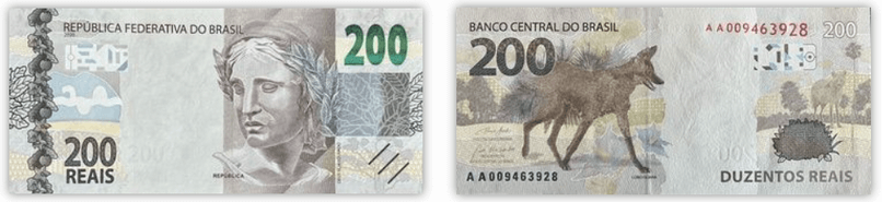 Hình ảnh tờ 200 BRL của Brazil.
