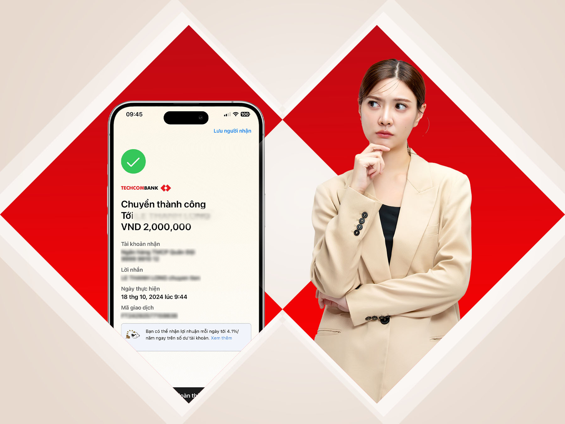 Tiền chuyển vào tài khoản cá nhân có bị tính thuế không