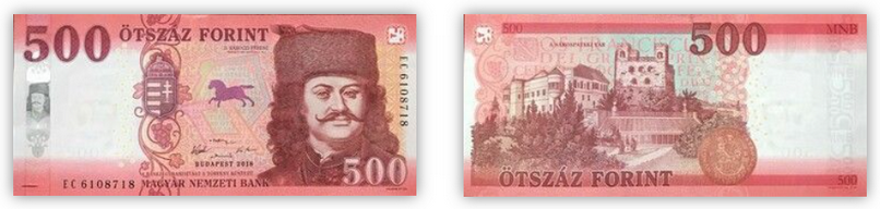 Tờ 500 Forint Hungary.