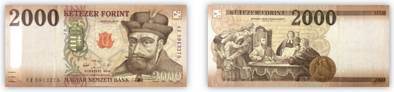 Tờ 2,000 Forint Hungary.