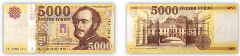 Tờ 5,000 Forint Hungary.
