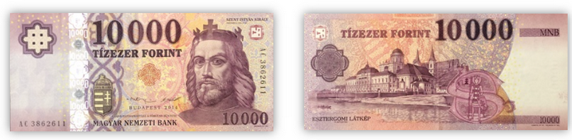 Tờ 10,000 Forint Hungary.