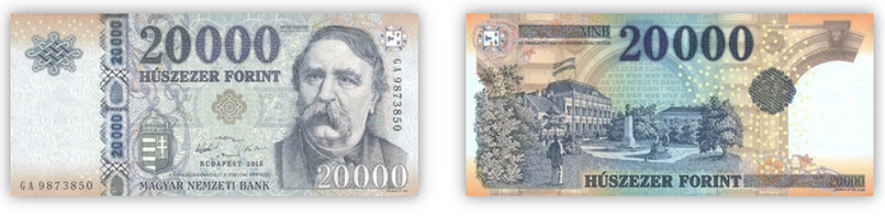 Tờ 20,000 Forint Hungary.