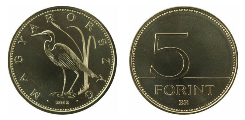 Đồng 5 Forint Hungary.