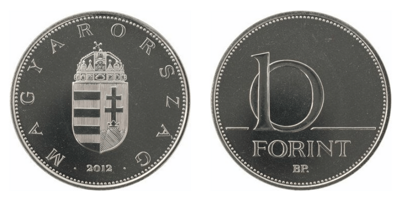 Đồng 10 Forint Hungary.