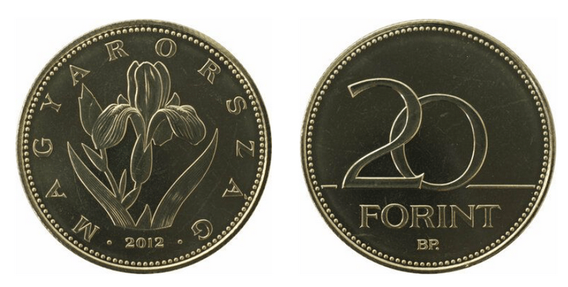 Đồng 20 Forint Hungary.