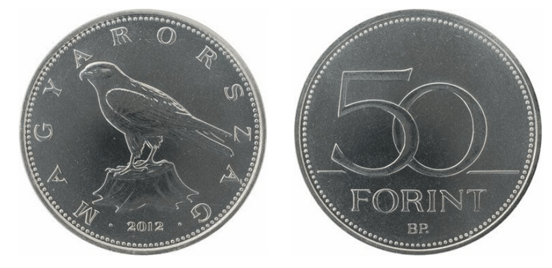Đồng 50 Forint Hungary.