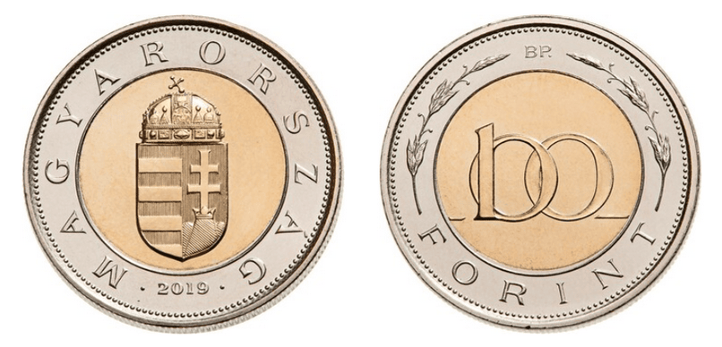 Đồng 100 Forint Hungary.