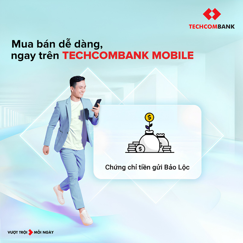 Chứng chỉ tiền gửi Bảo Lộc của Techcombank mang đến giải pháp sinh lời an toàn với khả năng chuyển nhượng khi có nhu cầu. 