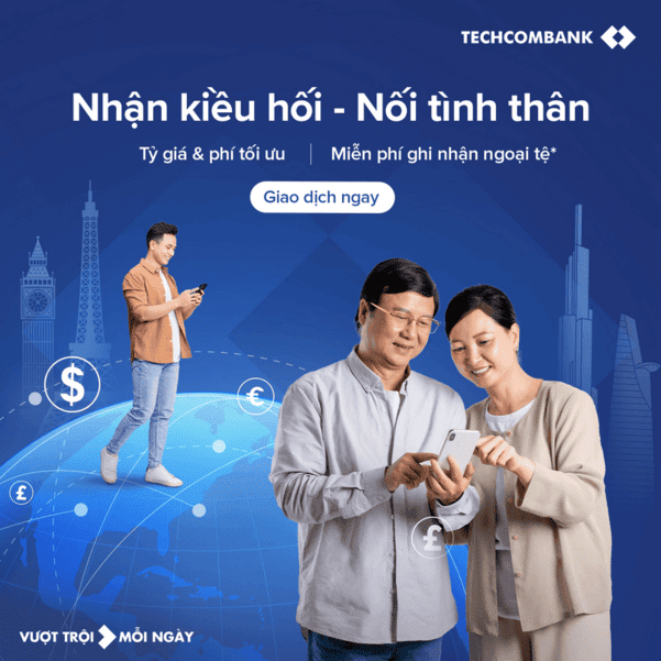 Nhận kiều hối từ Thái Lan với Techcombank