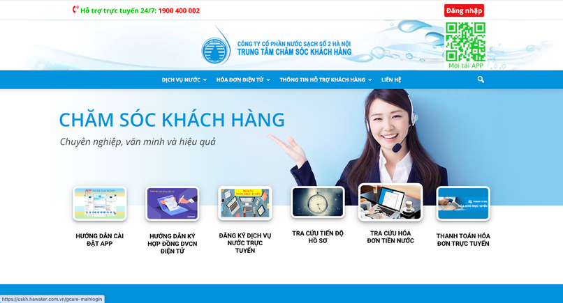 Tra cứu hoá đơn tiền nước trên website.