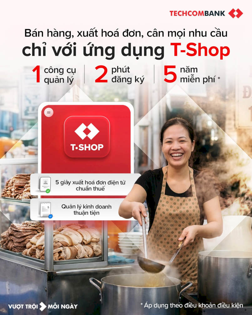 T Shop giúp các chủ hộ kinh doanh quẳng gánh lo về thuế, tự tin bứt phá doanh thu.
