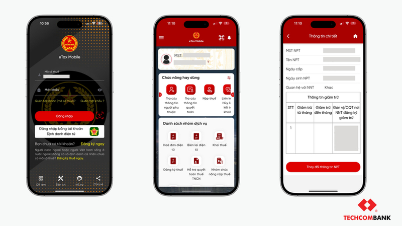 Các bước kiểm tra mã số thuế người phụ thuộc trên ứng dụng eTax Mobile.  

