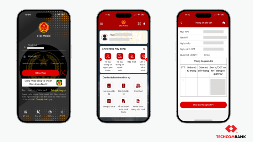 Các bước kiểm tra mã số thuế người phụ thuộc trên ứng dụng eTax Mobile.