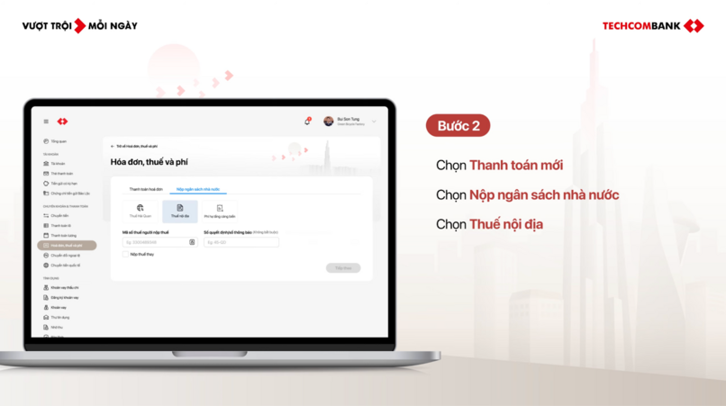 Nộp thuế nội địa.