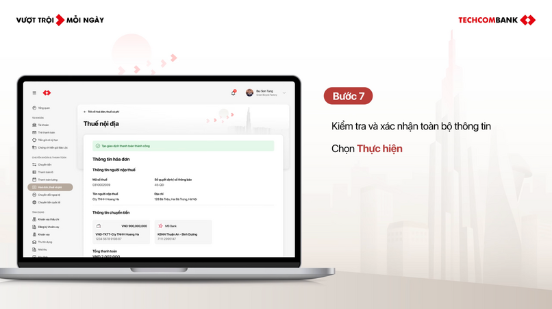 Xác nhận toàn bộ thông tin.