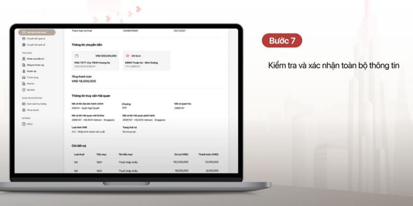 Kiểm tra các thông tin cẩn thận và xác nhận