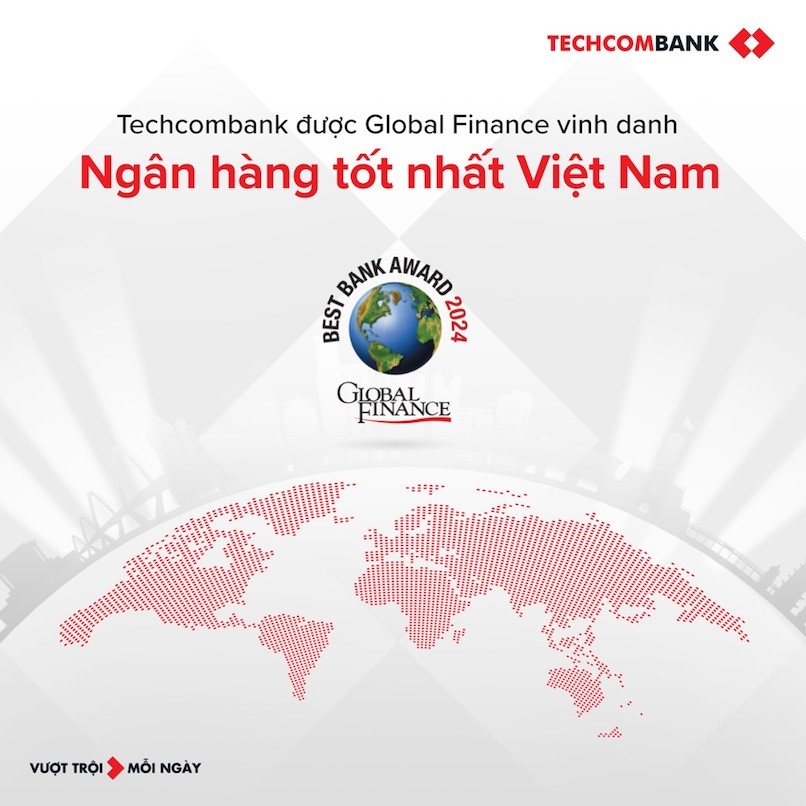 Techcombank tự hào là Ngân hàng tốt nhất Việt Nam do tổ chức Global Finance bình chọn.