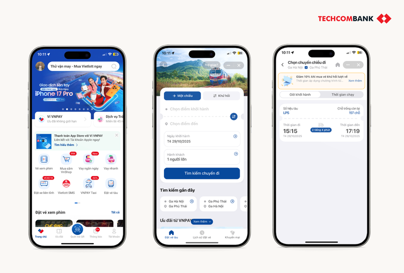 Đặt vé tàu trên VNPAY.