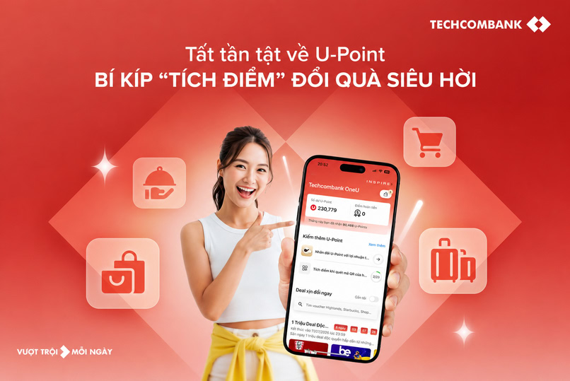 Trọn bộ bí kíp tích điểm UPoint với Techcombank. 