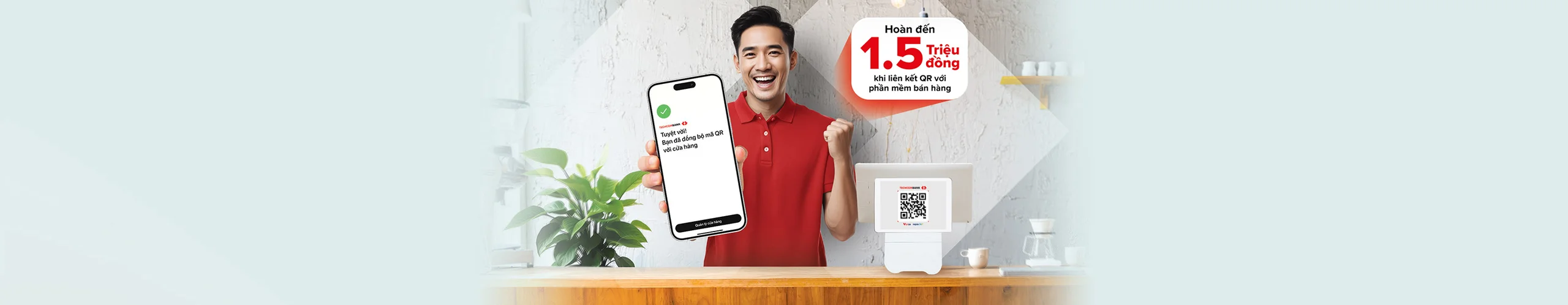Khách hàng Doanh nghiệp liên kết QR cửa hàng với phần mềm bán hàng