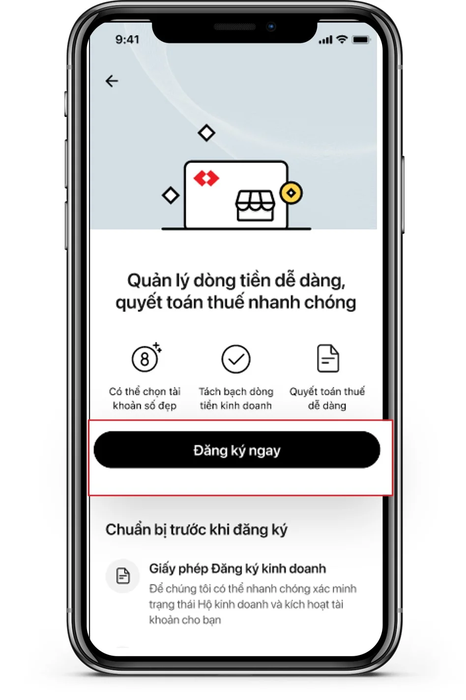 Chọn Tài khoản Hộ kinh doanh