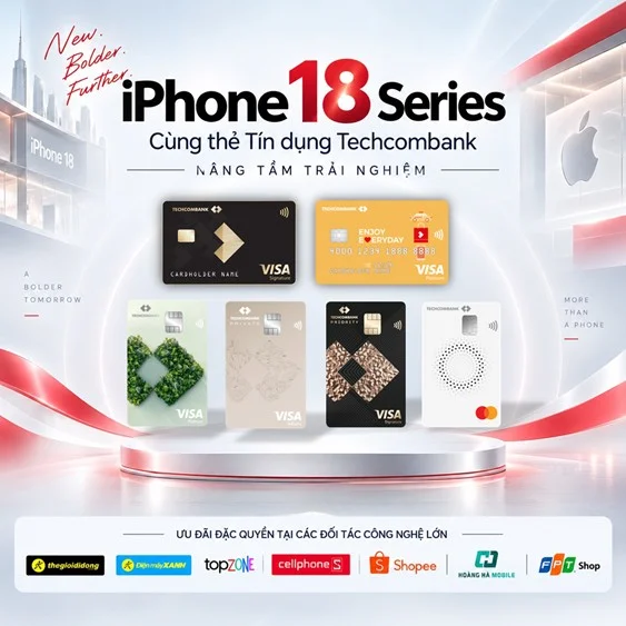 Discount up to 3 million when buying Iphone 18 series with Techcombank credit card