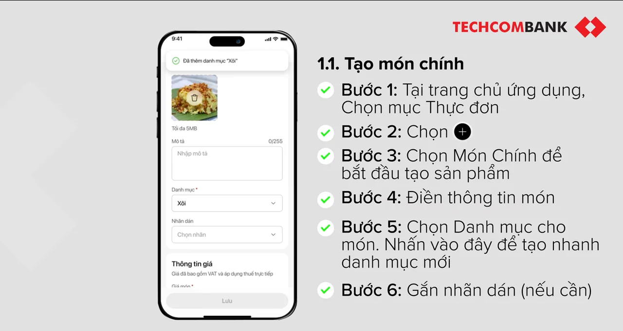 Thiết lập và quản lý thực đơn