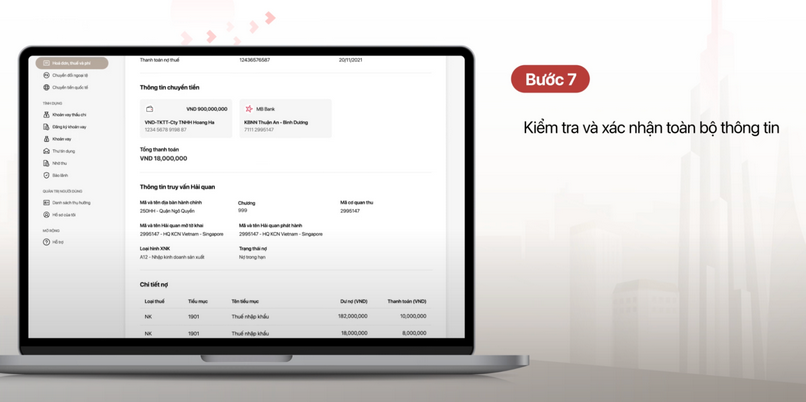Kiểm tra các thông tin cẩn thận và xác nhận