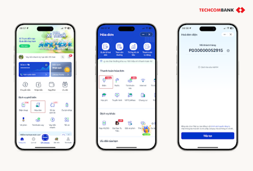 Thanh toán tiền điện bằng thẻ tín dụng với Zalopay