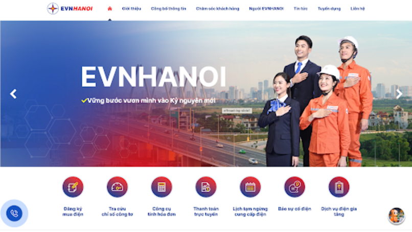 Thanh toán tiền điện trực tuyến trên website của EVN
